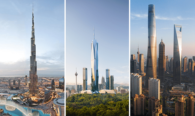 (왼쪽부터) 출처 : Burj Khalifa, Merdeka 118, Gensler 공식 홈페이지 